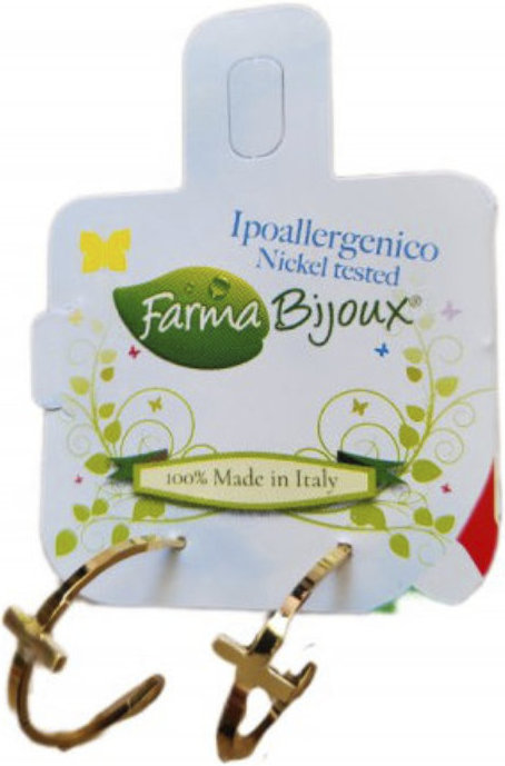 Farma Bijoux Υποαλλεργικά Σκουλαρίκια Κρίκοι Με Σταυρό 20mm 