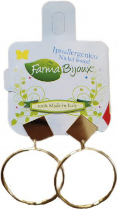 Farma Bijoux Υποαλλεργικά Σκουλαρίκια Κρίκοι Με Ρόμβο 30mm