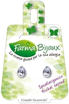 Farma Bijoux Σκουλαρίκια 6mm Σταγόνα Δάκρυ Κρύσταλλο