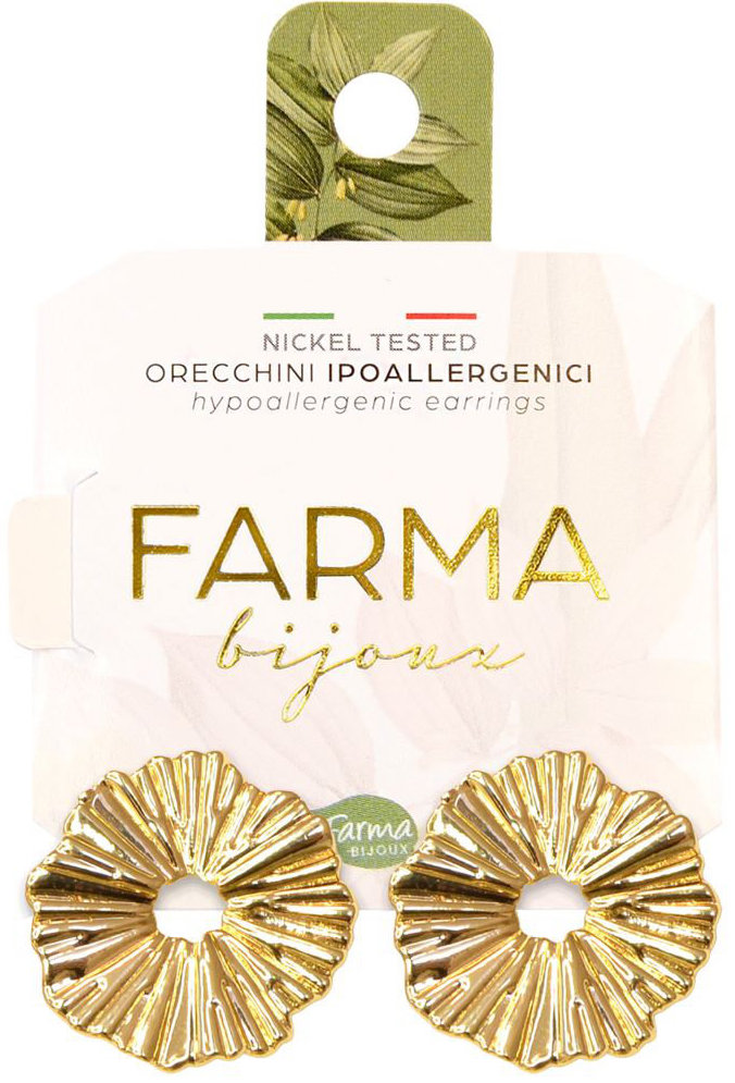 Farma Bijoux Επιχρυσωμένα Στρογγυλά Με Κύματα 18mm (BEOLG07)