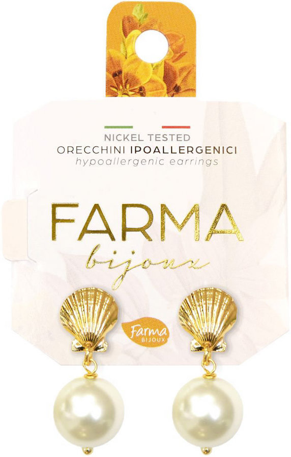 Farma Bijoux Σκουλαρίκια Κοχύλια Με Πέρλες 12mm (BE01SE) 