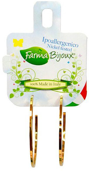 Farma Bijoux Σκουλαρίκια Χρυσός Κρίκος Τετραγωνισμένος 40mm