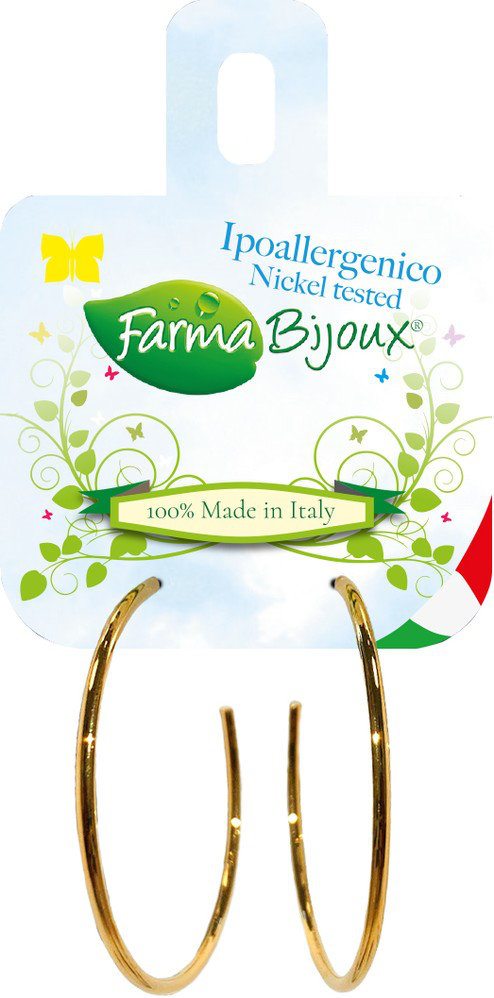 Farma Bijoux Υποαλλεργικά Σκουλαρίκια Χρυσοί Κρίκοι 20kt