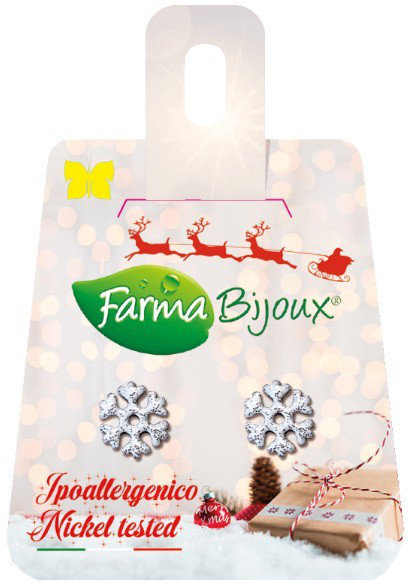 Farma Bijoux Υποαλλεργικά Σκουλαρίκια Λευκή Χιονονιφάδα 
