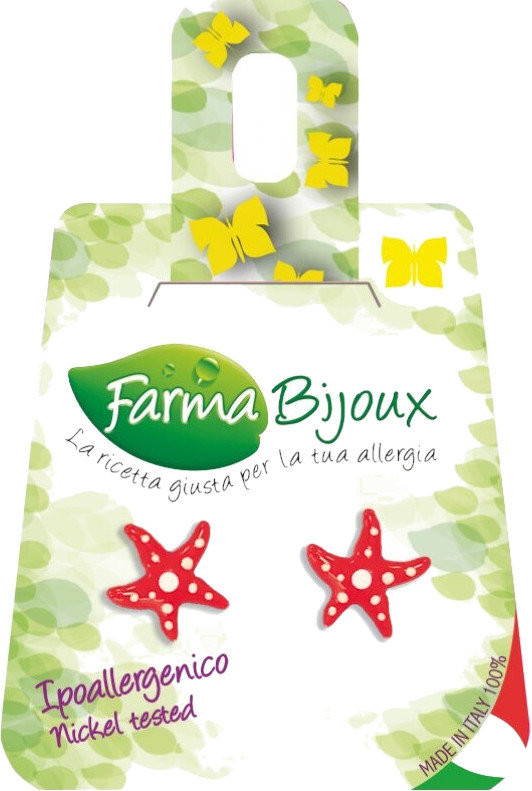 Farma Bijoux Υποαλλεργικά Σκουλαρίκια Αστερίας Κόκκινος