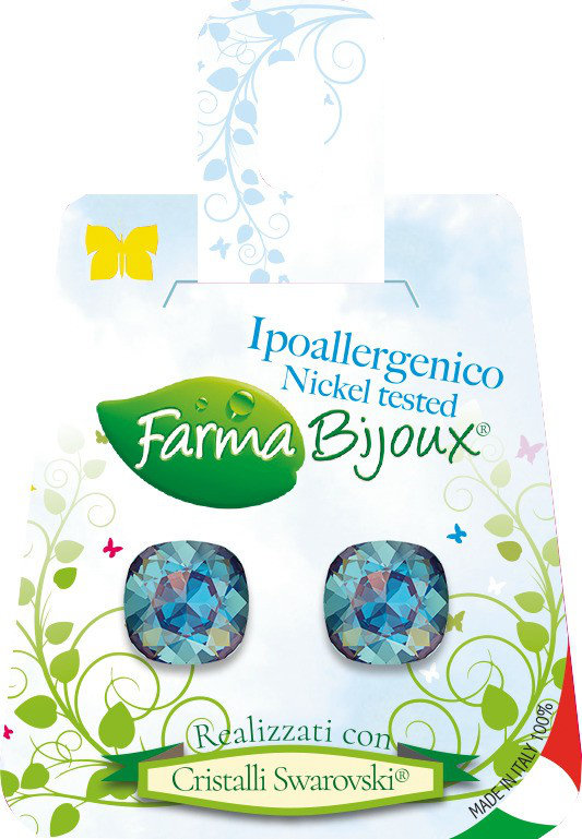 Farma Bijoux Υποαλλεργικά Σκουλαρίκια 10mm Cush Square Royal