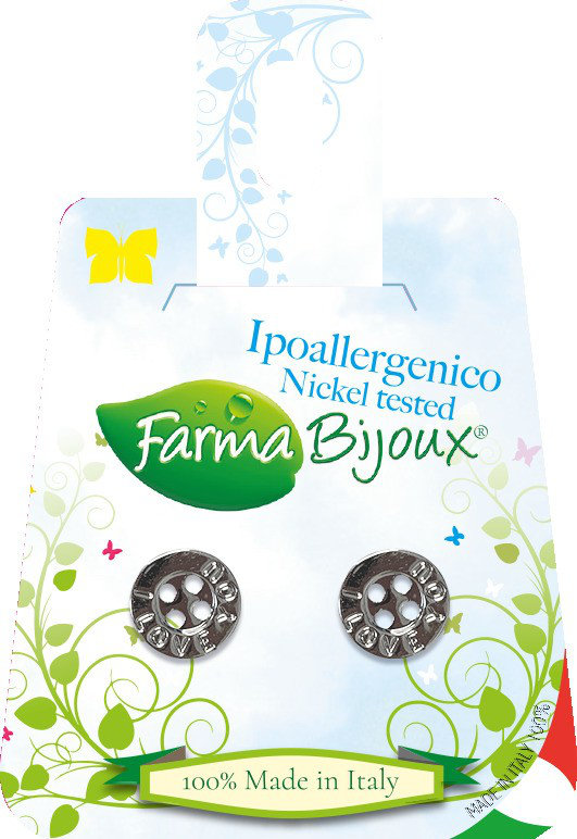 Farma Bijoux Υποαλλεργικά Σκουλαρίκια Boton I Love You 9mm 