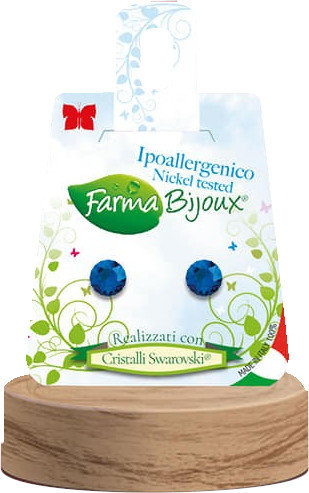 Farma Bijoux Υποαλλεργικά Σκουλαρίκια Κρύσταλλο MajesticBlue