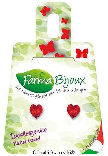 Farma Bijoux Υποαλλεργικά Σκουλαρίκια Κόκκινη Καρδιά 6mm