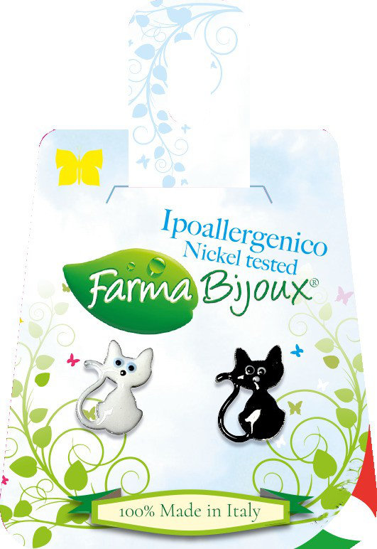 Farma Bijoux Υποαλλεργικά Σκουλαρίκια Γατούλες 10mm 