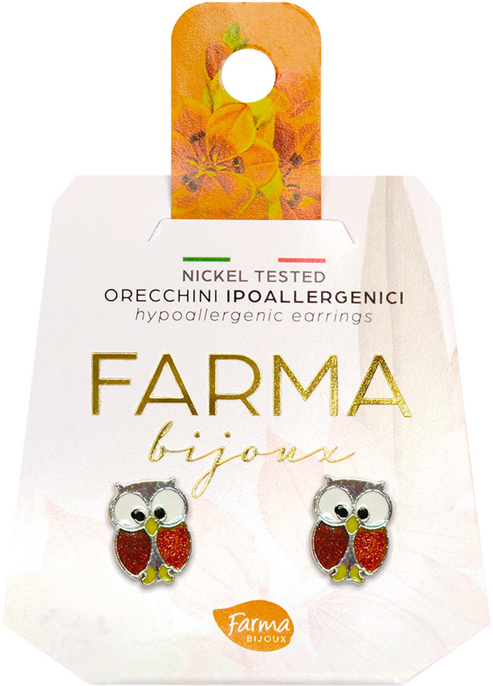Farma Bijoux Υποαλλεργικά Σκουλαρίκια Κουκουβάγιες Ορείχαλκο