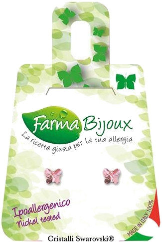 Farma Bijoux Σκουλαρίκια Πεταλούδες Απαλό Ροζ 5mm