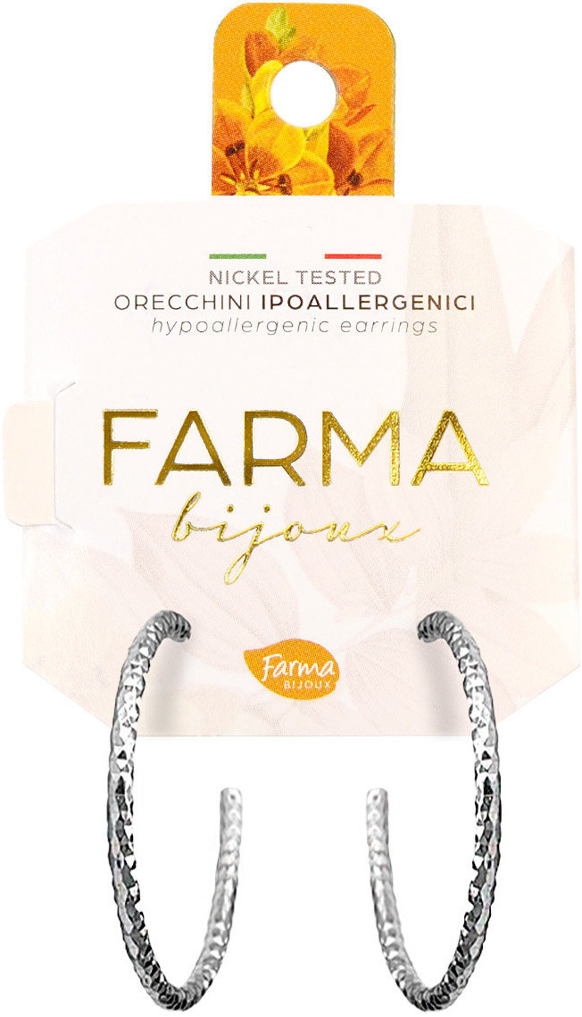 Farma Bijoux Υποαλλεργικά Σκουλαρίκια Κρίκοι Ανάγλυφοι 20mm