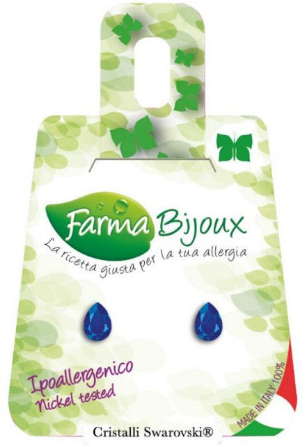 Farma Bijoux Υποαλλεργικά Σκουλαρίκια Δάκρυ/Σταγόνα Μπλε