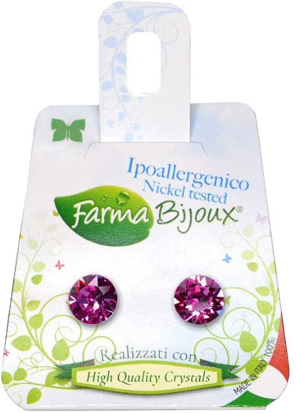 Farma Bijoux Σκουλαρίκια Xirius Φούξια Κρύσταλλο 7,15mm