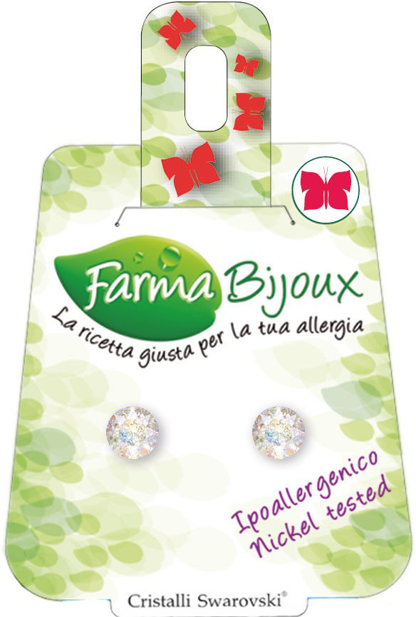Farma Bijoux Σκουλαρίκια  Xirius White Patina 6,2 mm