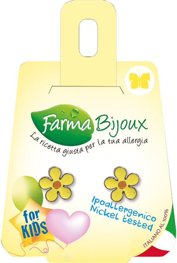 Farma Bijoux Σκουλαρίκια 8mm Σκουλαρίκια Κίτρινο Λουλούδι