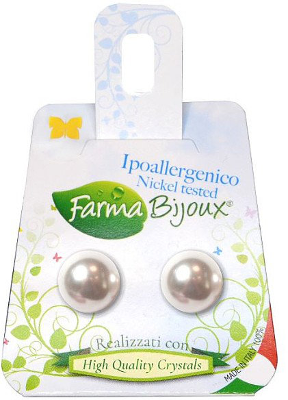 Farma Bijoux Υποαλλεργικά Σκουλαρίκια White Pearl 10mm