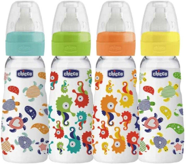 Chicco Simply Glass Feeding Bottle Silicon Teat 0m+ 240ml Chicco Simply Glass Feeding Bottle Silicon Teat 0m+ 240ml