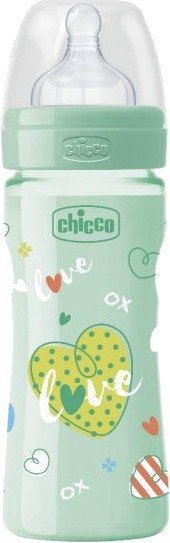Chicco Well Being Feeding Bottle 2m+ 250ml Green 1τμχ