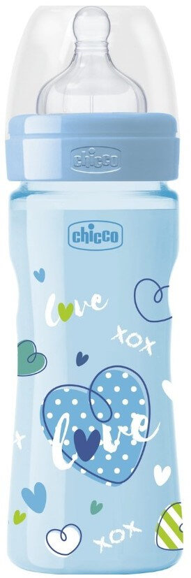 Chicco Well Being Feeding Bottle 2m+ 250ml Blue 1τμχ