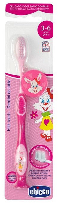 Chicco Milk Teeth Toothbrush 3-6 Years Soft Pink 1τμχ