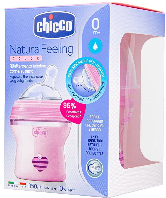 Chicco Chicco Natural Feeling Pink 0m+ 150ml