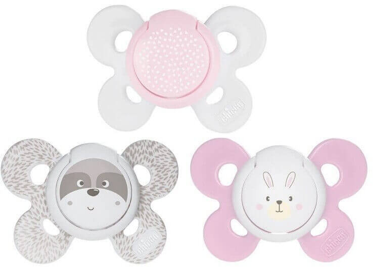 Chicco Physio Comfort Silicone Baby Soother 0-6m Pink 2τμχ