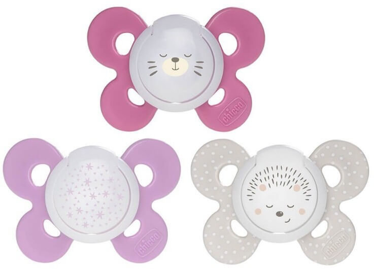 Chicco Physio Comfort Night Silicone 16-36m Pink 2τμχ