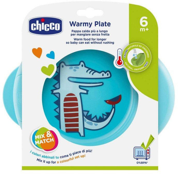 Chicco Warmy Plate 6m+ Blue Πιάτο Θερμός Χρώμα Μπλέ 1τμχ