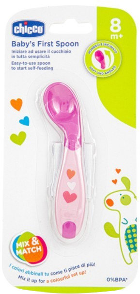 Chicco Baby's First Spoon 8+ Pink 1τμχ
