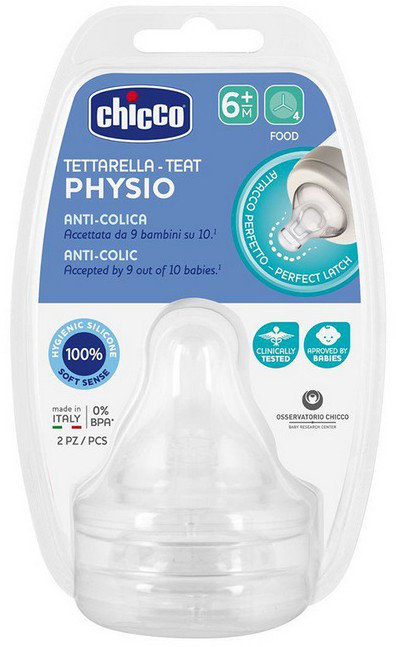 Chicco Physio Teat Anti-Colic 6m+ 2τμχ