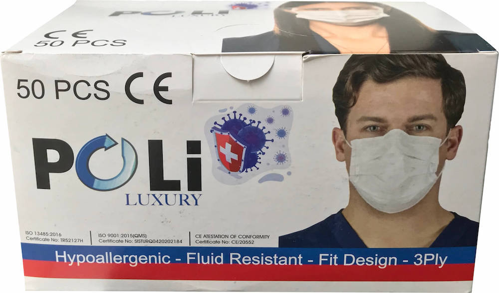 HG Poli Luxury Face Mask Hypoallergenic 3ply 50τμχ
