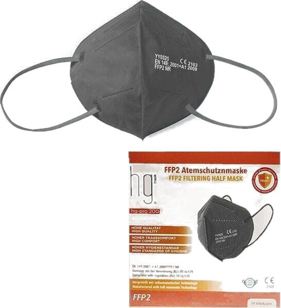 Hg Poli FFP2 NR Filtering Half Mask Grey 10τμχ