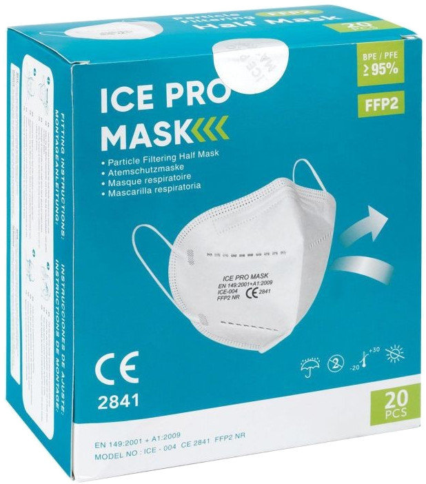 Ice Pro Particle Filtering Half Mask White 20τμχ
