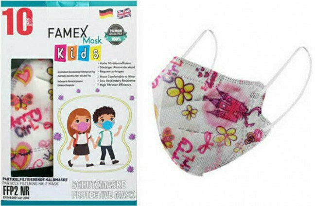 Famex Kids Mask FFP2 NR Pretty Girl 10τμχ