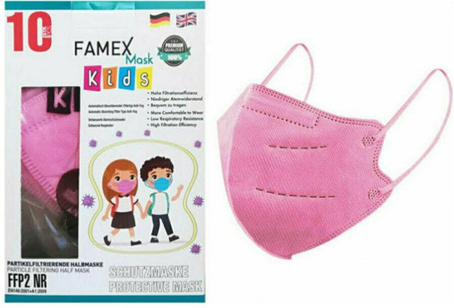 Famex Kids Mask FFP2 NR Pink 10τμχ