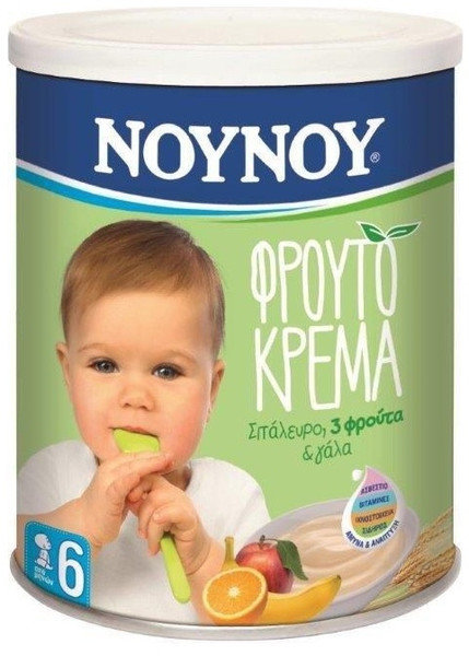 Νουνού Fruit Cream Wheat Flour 3 Fruits & Milk 6m+ 300gr