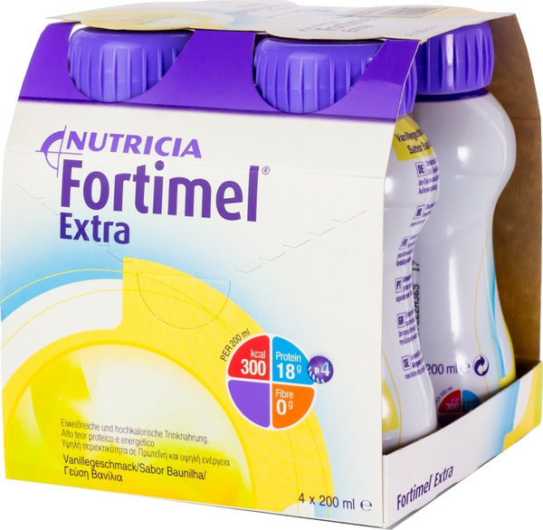 Nutricia Fortimel Extra Vanilla 4Χ200ml Nutricia Fortimel Extra Vanilla 4Χ200ml
