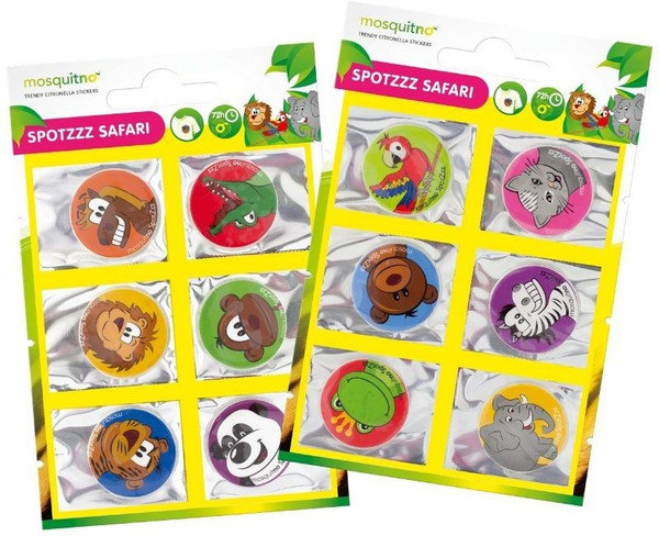 MosquitNo Safari Animals Stickers Citronella 6τμχ
