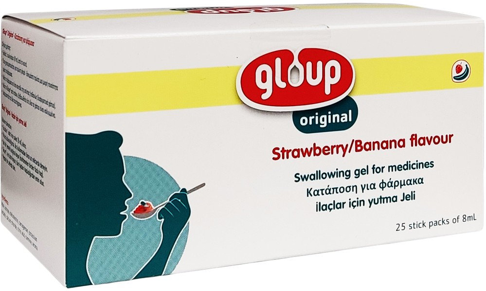 Gloup Zero Swallowing Gel Medicines Strawberry/Banana 25x8ml