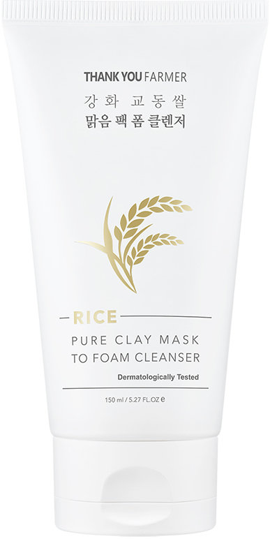 Thank You Farmer Rice Pure Clay Mask to Foam Cleanser 150ml