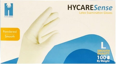 Hycare Sense Latex Examination Gloves Large Powdered 100τμχ