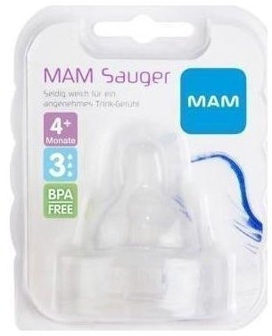 Mam Breastfeeding Silicone Nipple 4m+ Size 3 2τμχ