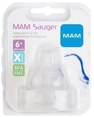 Mam Breastfeeding Silicone Nipple 6m+ Size X 2τμχ