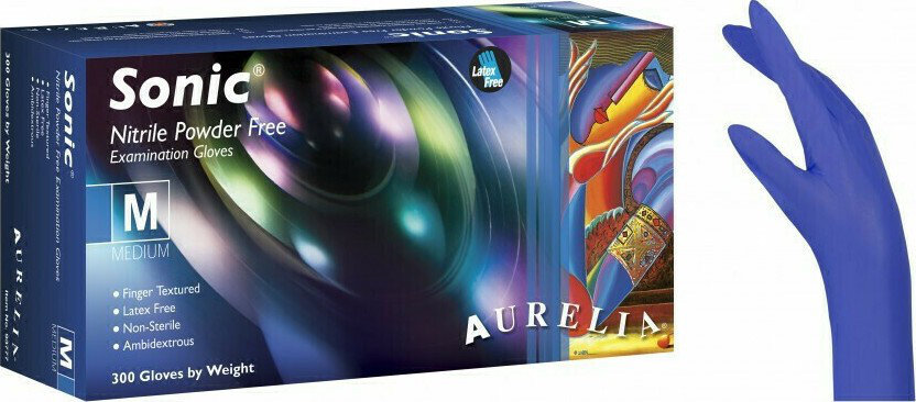 Aurelia Sonic Nitrile PowderFree Examination Gloves M 100τμχ
