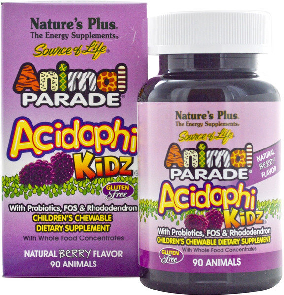 Nature's Plus Animal Parade Acidophikidz Berry 90chew.tabs