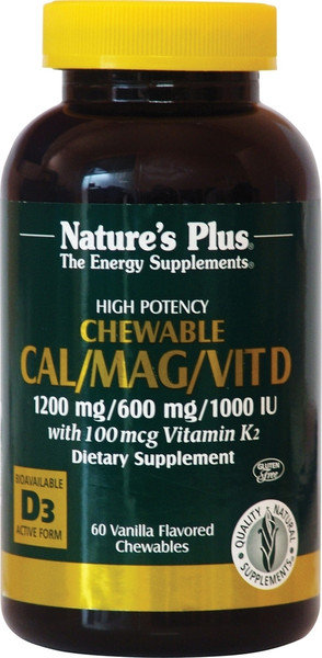 Nature's Plus Cal Mag Vitamin D3 Vitamin K2 Van 60chew.tabs