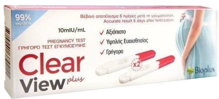 Bioplus Clear View Pregnancy Test 2τμχ