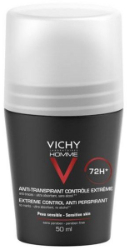 Vichy Homme Deodorant 72h Anti Transpirant Anti Perspirant Roll on Ανδρικό Αποσμητικό για Έντονη Εφίδρωση 50ml 85